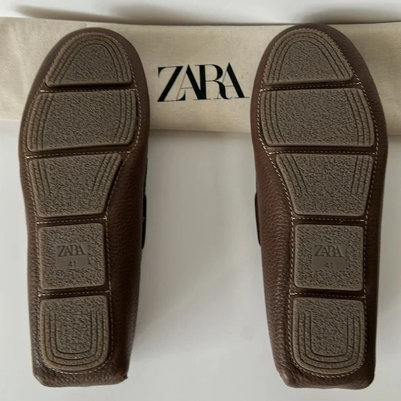 Zara Men's Brown and Black Loafers